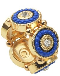 Journee Collection Journee Brass Ring With Colored Inlay With Rhinestones