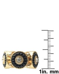 Journee Collection Journee Brass Ring With Colored Inlay With Rhinestones