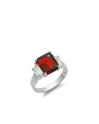 Kriskate and Co. Ladies Sterling Silver Red Garnet Cz Engaget Ring