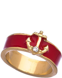 Blu Bijoux Red Enamel Nautical Ring