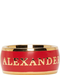 Alexander McQueen Red Gold Enamel Ring