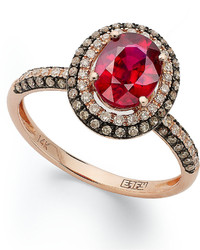 EFFY Red Velvet By Ruby Oval Ring In 14k Rose Gold