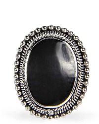 Boohoo Sarah Engraved Statet Stone Adjustable Ring