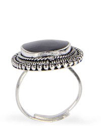 Boohoo Sarah Engraved Statet Stone Adjustable Ring