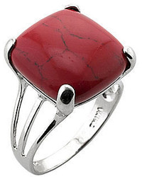Sparkle Allure Simulated Red Jasper Silver Plated Ring