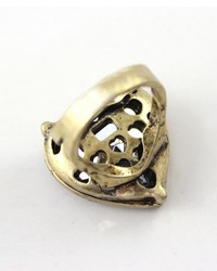 ChicNova Vintage Tarnished Heart Ring With Red Inlaid Diamante