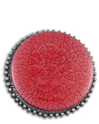 VistaBella Fashion Vintage Button Red Bead Adjustable Ring
