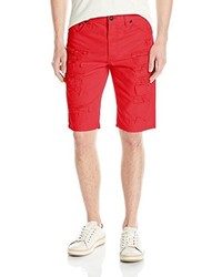 Southpole Short Twill Short With Multiple Horizontal Rips And Cuffing
