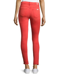 7 For All Mankind The Ankle Distressed Skinny Jeans Red