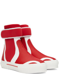 Burberry Red Sub High Top Sneakers
