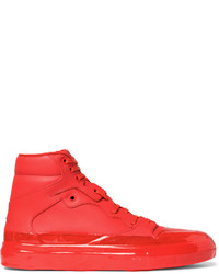 Balenciaga Rubberised Leather High Top Sneakers