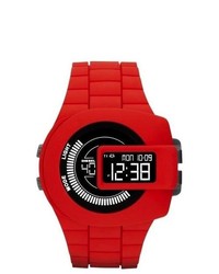 Diesel Red Silicone Quartz Digital Watch
