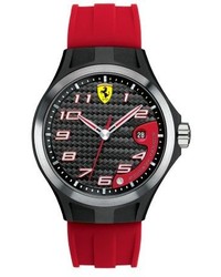 Ferrari 0830014 Lap Time Red Silicone Strap Black Dial Watch