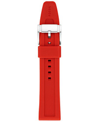 Fossil 22mm Red Silicone Watch Strap