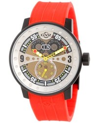 Gv2 By Gevril 4041r4 Powerball Red Rubber Sub Second Big Date Watch