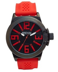 Kenneth Cole Reaction Kenneth Cole New York Textured Silicone Strap Watch 47mm