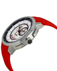 Versus By Versace Manhattan Chronograph White And Black Dial Red Rubber