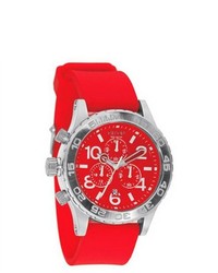 Nixon A038200 Lefty Red Dial Rubber Strap Chronograph Dive Watch