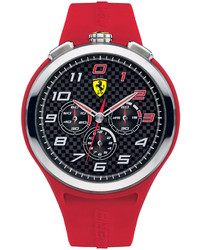 Scuderia Ferrari Watch Chronograph Ready Set Go Red Silicone Strap 48mm 830101