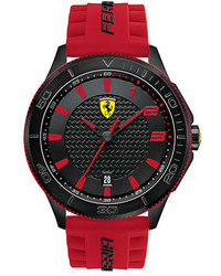 Ferrari Scuderia Xx Black Stainless Steel Red Silicone Strap Watch
