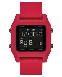 Nixon Staple Digital Rubber Watch In Red At Nordstrom