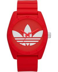 adidas Unisex Santiago Red Silicone Strap Watch 42mm Adh6168
