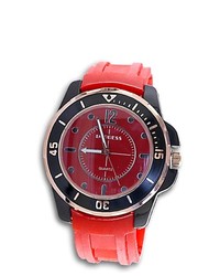VistaBella Red Dial Rubber Band Quartz Fashion Watch