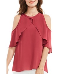 Vince Camuto Cold Shoulder Ruffled Blouse