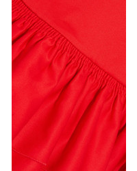 Ellery Kenickie Ruffled Cotton Twill Mini Dress Red