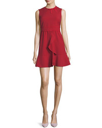 RED Valentino Redvalentino Sleeveless Cady Dress W Ruffle Bow Details