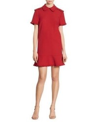 RED Valentino Ruffled Collared Cady Dress