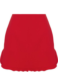 Red Ruffle Mini Skirt
