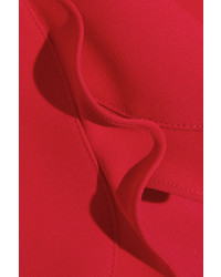 Miu Miu Ruffle Trimmed Cady Mini Skirt Red
