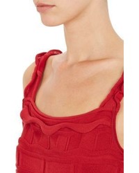 Lanvin Tiered Ruffle Dress Red