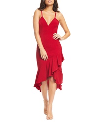 Dress the Population Wendy Highlow Ruffle Cocktail Dress