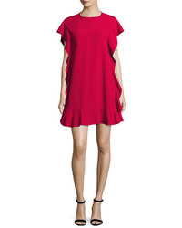 RED Valentino Flutter Sleeve Ruffled Swing Dress Hibisco