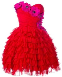 Dolce & Gabbana Bustier Ruffle Flower Dress