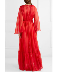 Rasario Ruffled Silk Chiffon Gown