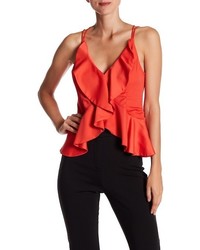 Do Be Cropped Strappy Ruffle Shirt