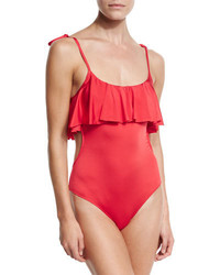 Red Ruffle Swimsuit