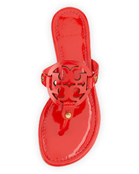 Tory Burch Miller Patent Logo Sandal Vermillion