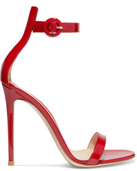 Gianvito Rossi Portofino 110 Patent Leather Sandals Red