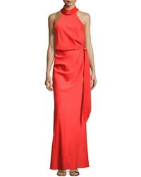 Camilla And Marc Camilla Marc Sleeveless Draped Satin Gown Red