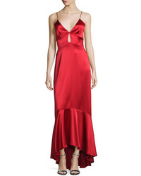 Jill Jill Stuart Sleeveless High Low Satin Gown Apple Red
