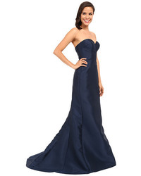 Faviana Strapless Sweetheart Satin Fit Flare Gown W Panel Detailing 7753