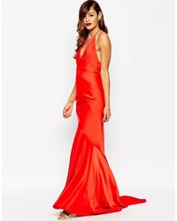 Asos Red Carpet Deep Plunge Soft Fishtail Maxi Dress