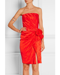Lanvin Strapless Duchesse Satin Dress Red