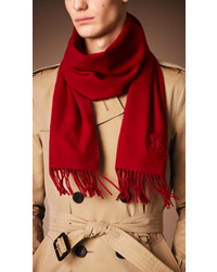 burberry cashmere scarf red