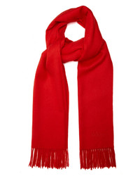 Mulberry Fringed Wool Scarf