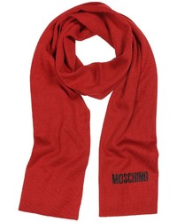 Moschino Logo Embroidery Wool Blend Scarf